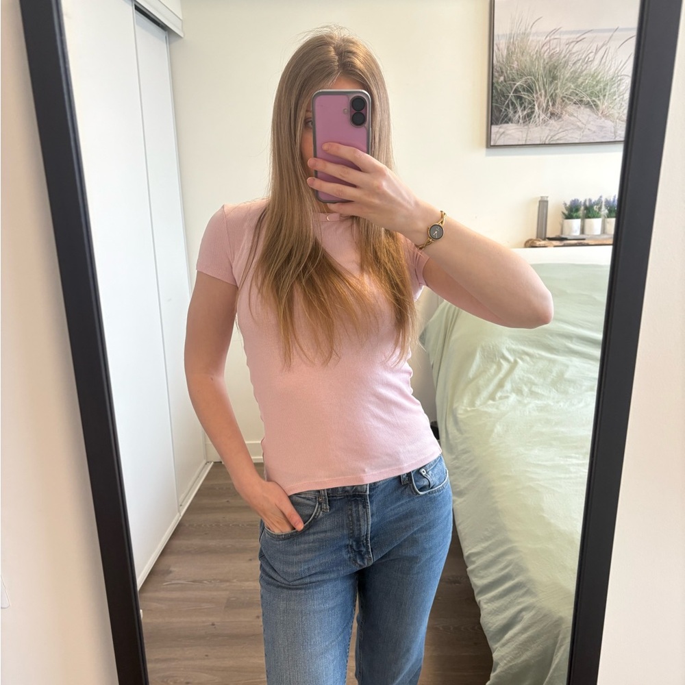 Pink Zara Basics Tee